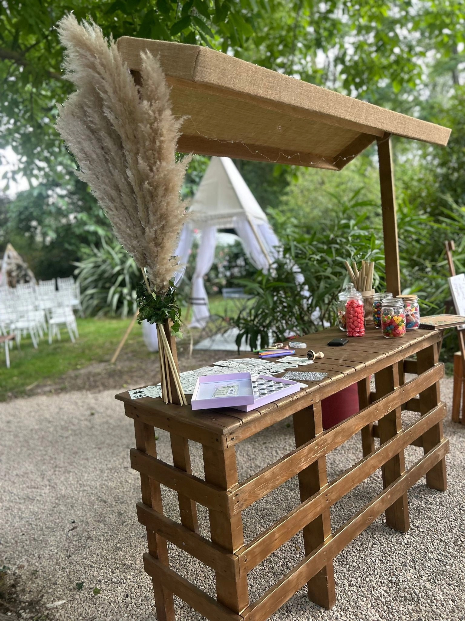 Décoration extérieure pour un mariage